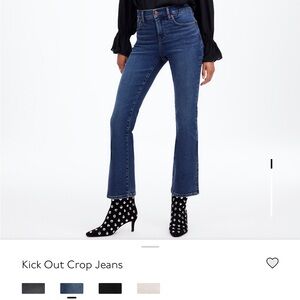 Madewell Dark Blue Kick Out Crop Jeans